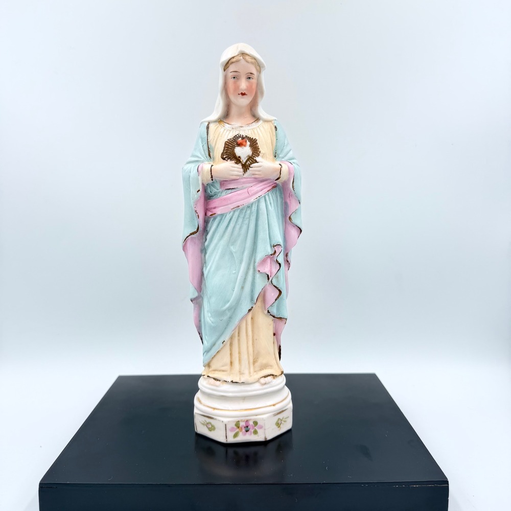 Antique 1879 Gräfenthal Unger Schneider Virgin Mary G DEP German Bisque 6699